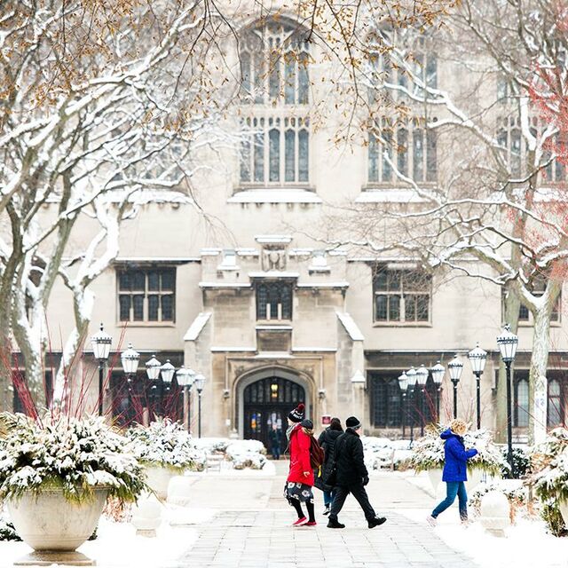 Campus winter scene