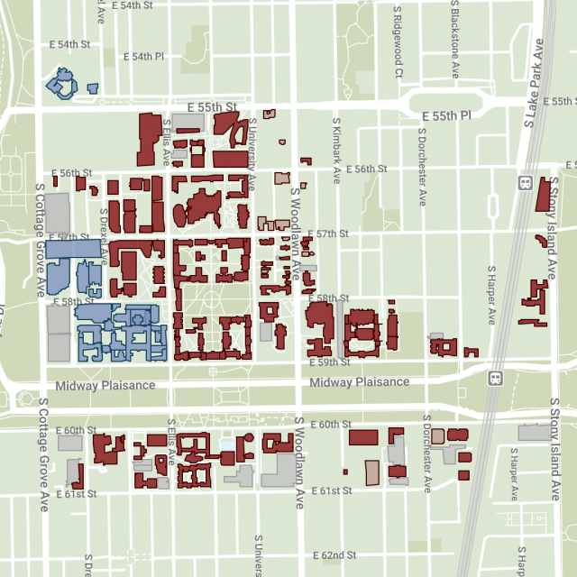 Screenshot of University of Chicago campus map