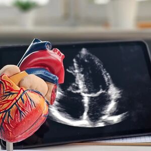 Heart model with tablet image