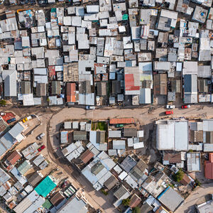 Aerial view of informal settlements