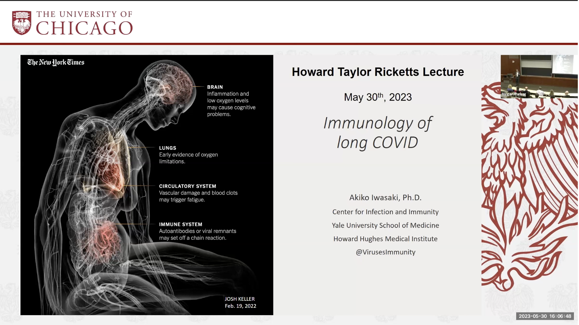 Howard Taylor Ricketts Prize and Lecture, Biological Sciences Division